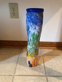 John Lloyd 14” tall art glass vase