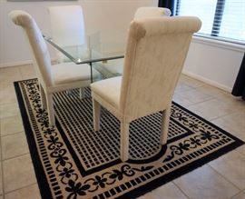 Glass dining table and chairs