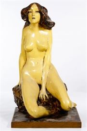 Frank Gallo American b.1933 Seated Nude Sculpture