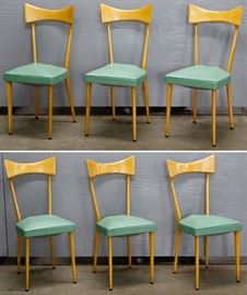 Italian Wood Chairs Attributed to Gio Ponti