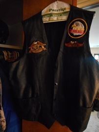 Vintage Harley Davidson Leather Vest. Patches FAT BOY