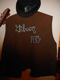 Hand Painted Fabric Gibson..on a vest