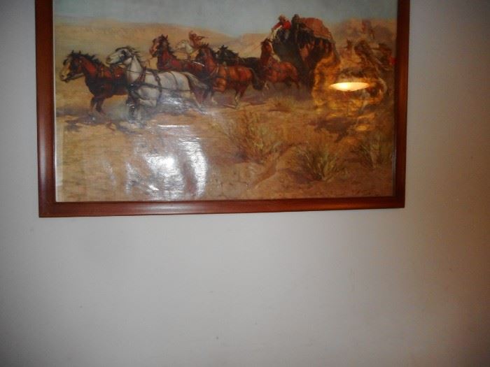 Stage Coach Replica Print of Listed Artist Oscar Bringhaus 