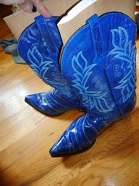 Blue Wild West Cowboy Boots