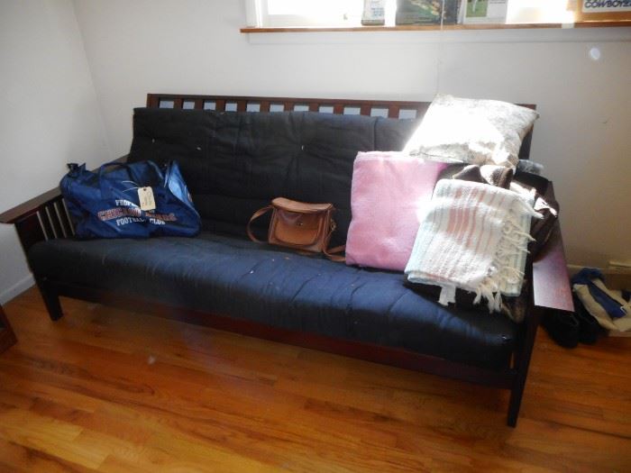 Mission Style Cherry Wood Frame  Futon With mattress