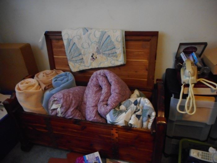 Blankets, Vintage Cedar Chest 