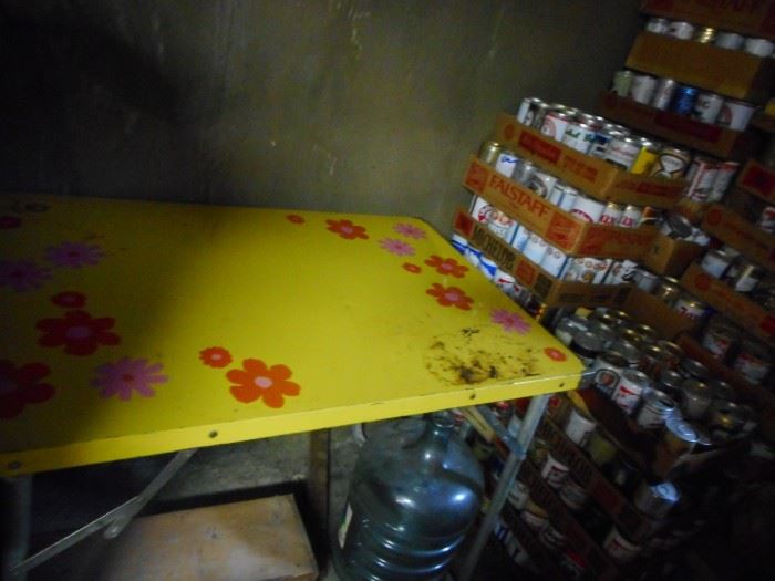 1960's Flower Power Metal Table.