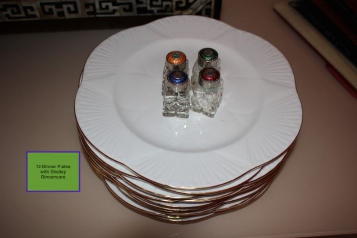 12 Dinner Plates with Shelley Dinnerware Set