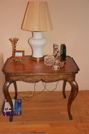 Side Table with Lamp and Bric-A-Brac