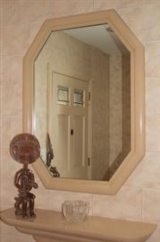 Framed Mirror and Small Statuary