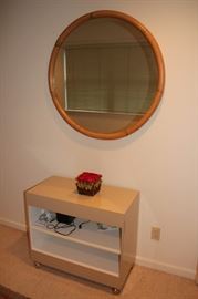 Shelf on Casters and Mirror