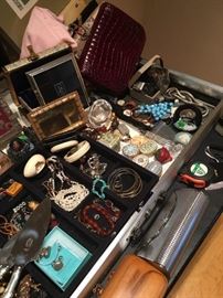 Loaded Jewelry Case - 18k Bvlgari Earrings, 14k, Silver, Hermes Bracelet and Costume Jewels