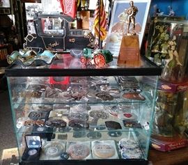 Assorted Belt buckles and Buttons andmore