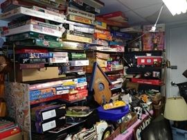 Huge selection of board games and there are more then what this picture shows