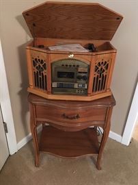 Night stand and vintage repro record player