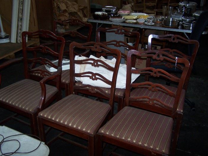 SET OF CHIPPENDALE LADDER-BACK CHAIRS