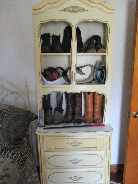           FRENCH PROVINCIAL BEDROOM PIECE WITH BOOTS AND BELTS