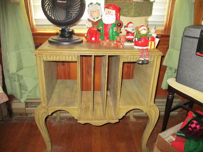 VINTAGE CABINET AND CHRISTMAS ITEMS