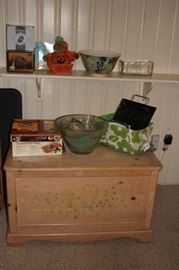 Stenciled Chest, Decorative Serving Pieces and more....