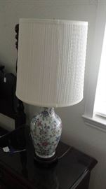Set of two porcelain painted table lamps