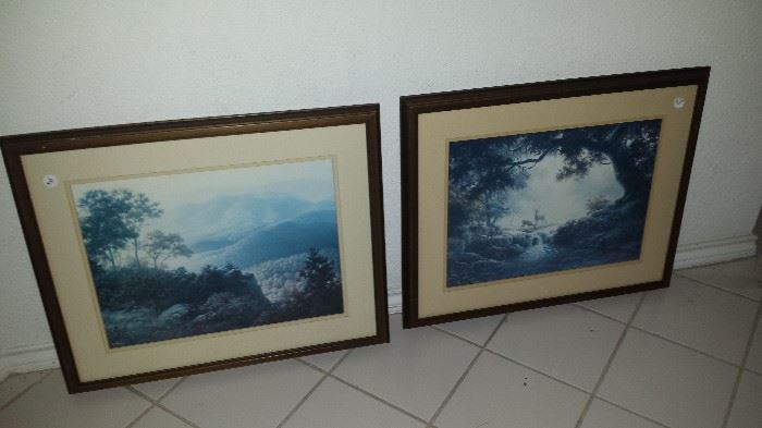 Framed and matted Windberg prints