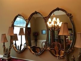 #4 gold mirror w 3 panels 56x36 $100.00
