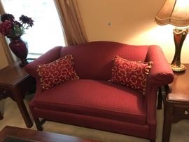 #13 Clayton Marcus Loveseat Burgandy 58" $175.00
