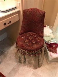 #22 Vanity Chair - Burgandy/Gold 19" seat height $75.00
