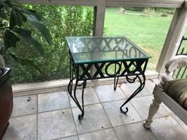#42 Metal Table w/Glass Top 24x19x26 $75.00
