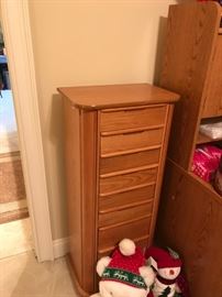 #48 Oak Jewelry Armoire 18x13x42 $75.00
