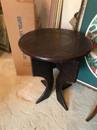 #51 Folding Leather Table - 18x18 $75.00
