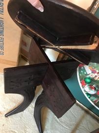 #51 Folding Leather Table - 18x18 $75.00
