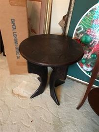 #51 Folding Leather Table - 18x18 $75.00
