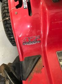 #59 Troy-Bilt Pony 42" Riding Mower $500.00

