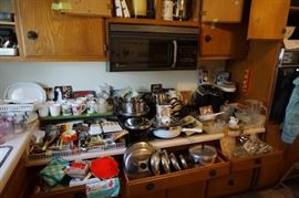 Pots and pans and utensils galore 