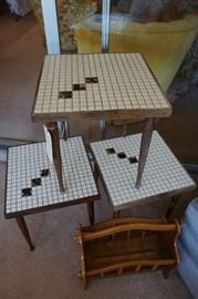 Look at that set of 3 Mid Century Tables