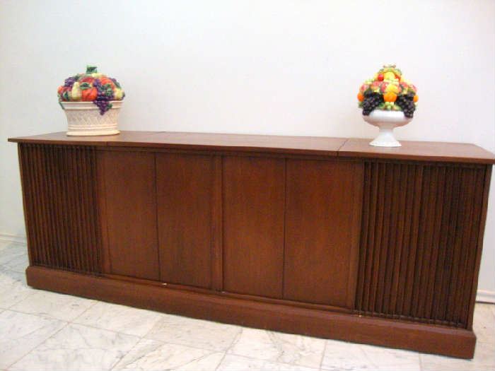 Vintage Garrard Stereo Cabinet  - Walnut and on casters for easy movement