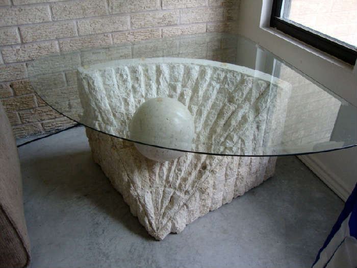 Sculptured Stone End Table