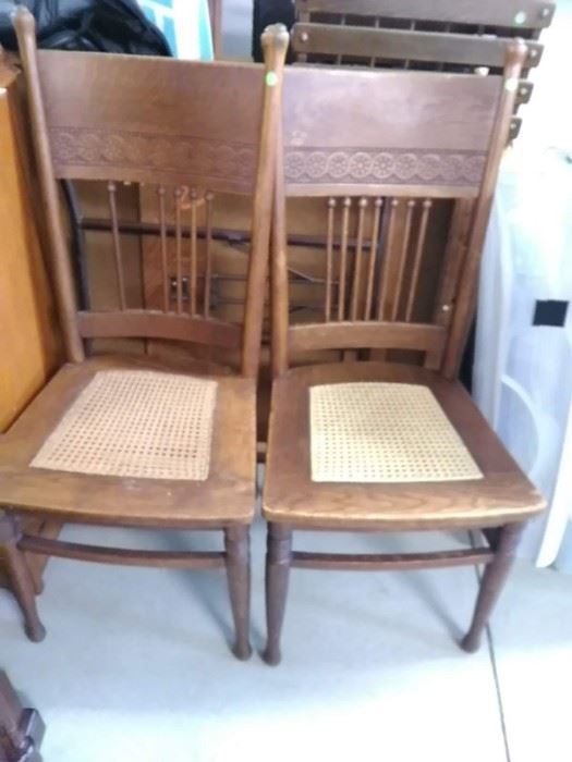 Cane seat chairs