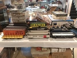 Many Large Scale Train Cars and Track