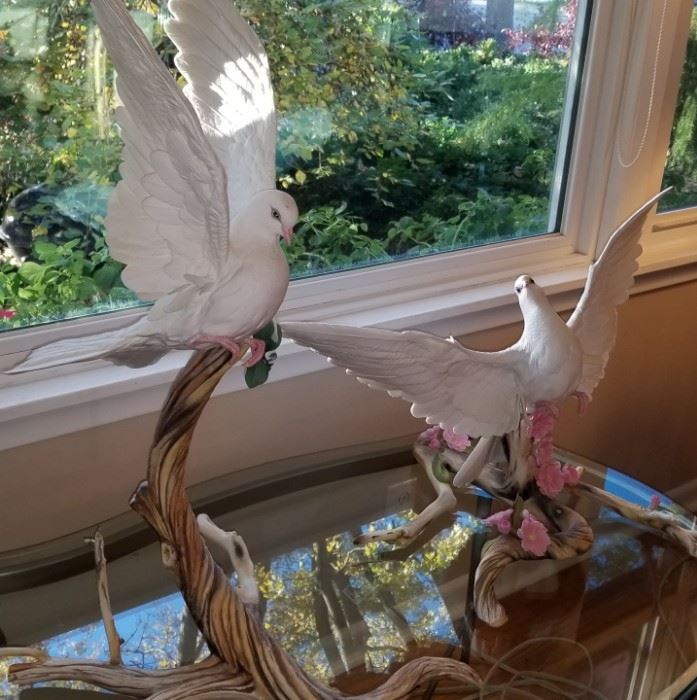 Boehm Doves with Cherry Blossoms