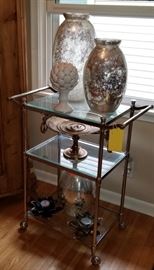 Chrome and Glass Serving Cart