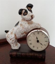 Staffordshire type dog clock
