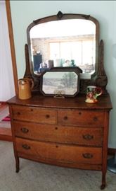 Antique Oak Dresser with Mirror.