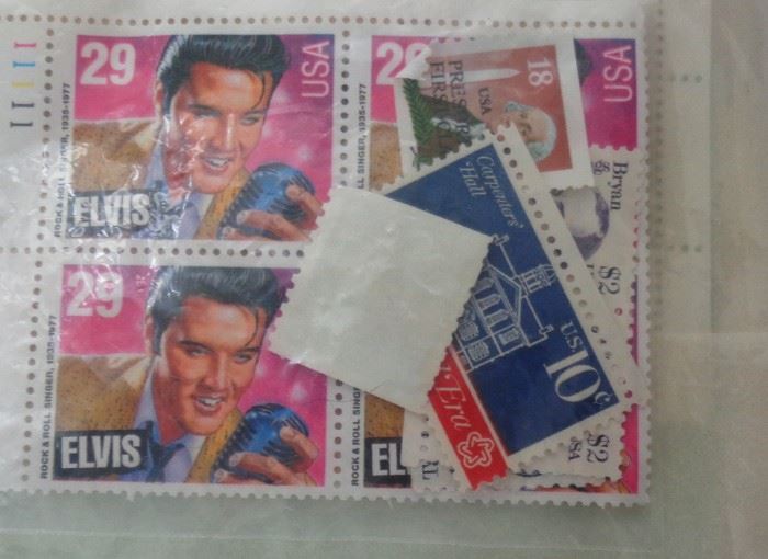 A sample of Bunches of stamps that we have available.  From Pre-WWII era to present... some unused. Marilyn Monroe - Elvis, some postcards too
