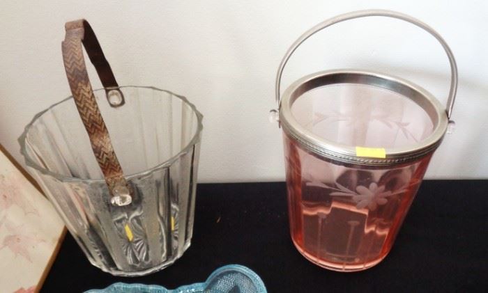 Despression Glass Ice Buckets(Pink Bucket is Sold)