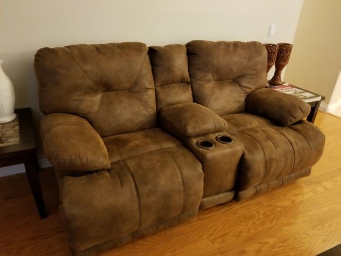 Leather recliner sofa