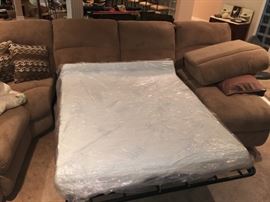 LANE FURNITURE SECTIONAL SOFA BED W/2 RECLINERS