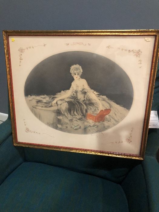 Louis Icart, etching, "Love Letters"
