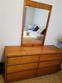'Lane' Mid-Century Modern Credenza dresser with Mirror